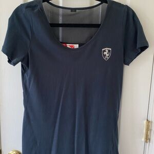 Ferrari Black Fitted Short Sleeve T-Shirt